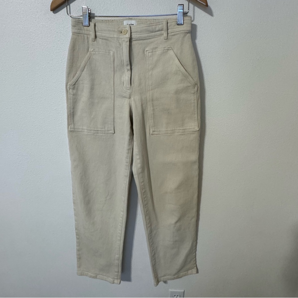 Aritzia Wilfred Free Modern Utility Pants Birch Mid Rise Stretch Cotton-2